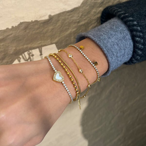 555Jewelry Bracciale In Acciaio Inossidabile 316L Con Cerniera E Cristalli Cechi - Gioiello Donna Lussuoso Con Confezione Regalo - Diametro 60mm