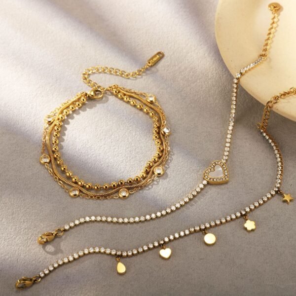 555Jewelry Bracciale in acciaio inossidabile con zirconia