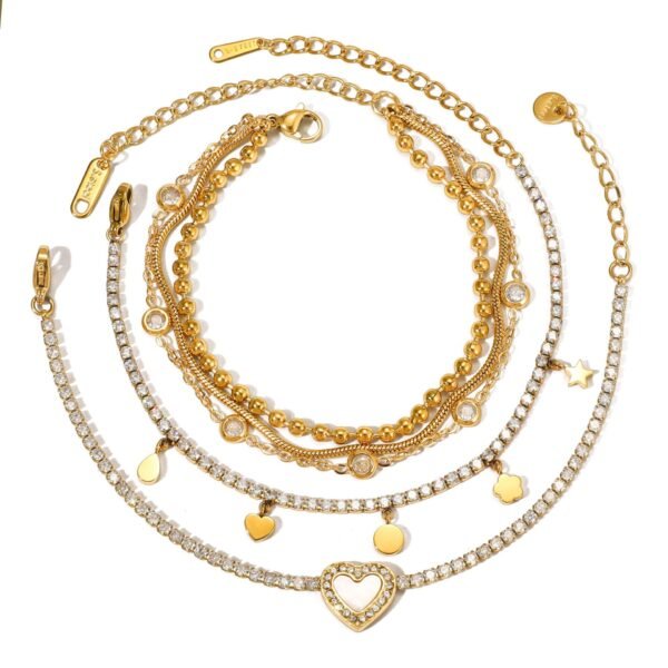 555Jewelry Braccialetto da donna in acciaio inox con zirconia