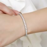 Women’s Zircon Single Row Tennis Bracelet – Full Pavé, Prong Set, Trendy Jewelry Wholesale