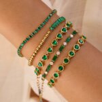 European & American Style Stainless Steel Heart Zircon Bracelet – Luxury Fashion Jewelry for Women, Non-Fading