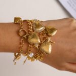 Heart Titanium Steel Bracelet for Women – 18K Gold Plated, Non-Tarnish Luxury Jewelry