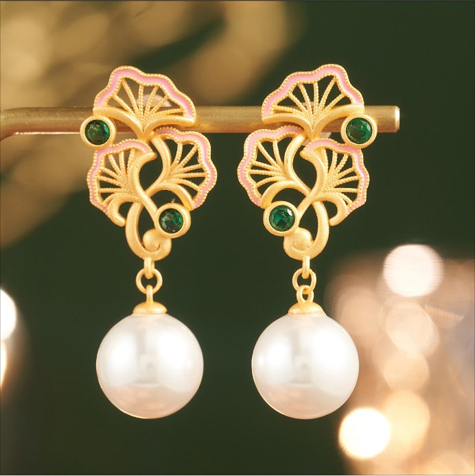 New Chinese Style Enamel Pearl Butterfly Long Earrings with 925 Sterling Silver Posts, Timeless Elegance - Image 10