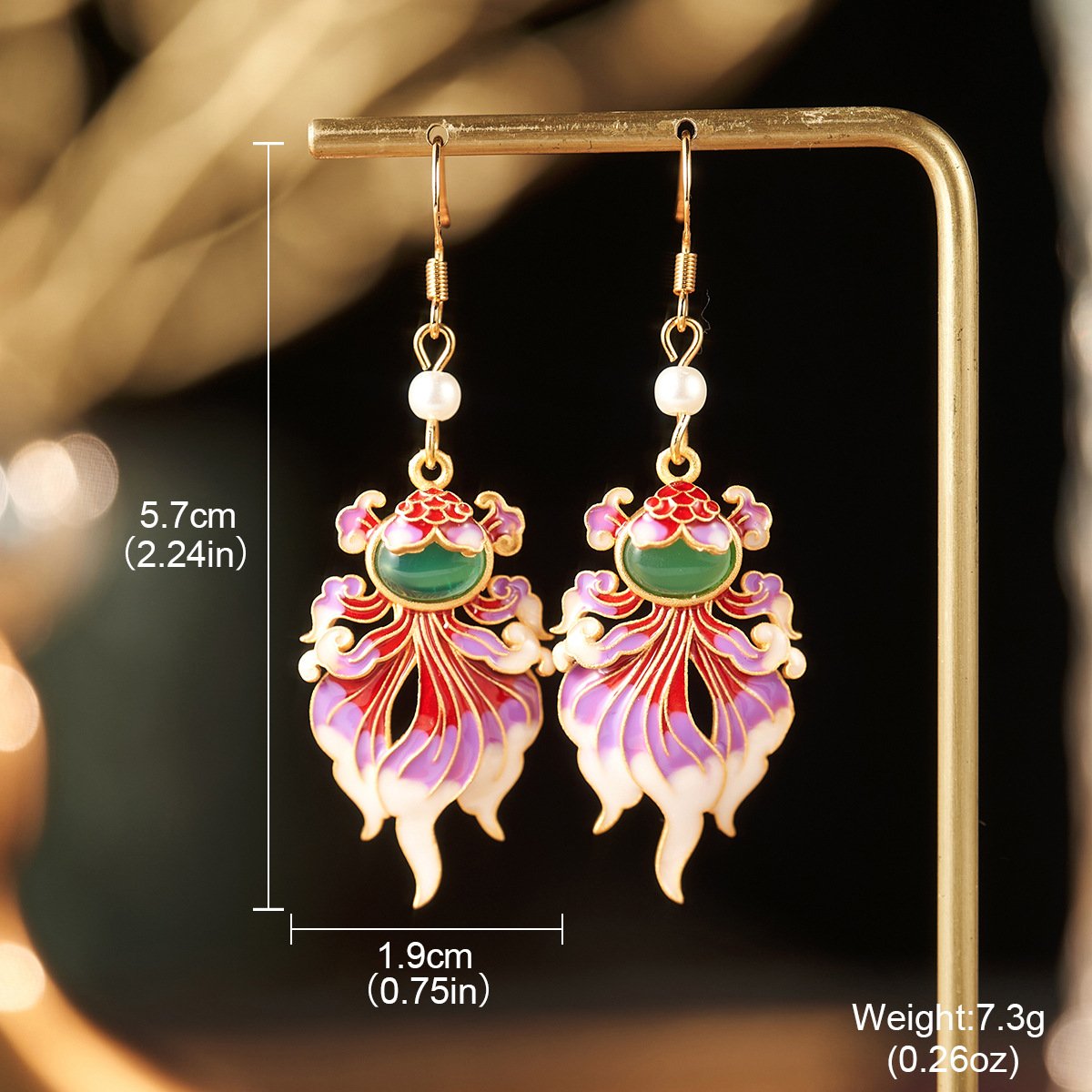 New Chinese Style Enamel Pearl Butterfly Long Earrings with 925 Sterling Silver Posts, Timeless Elegance - Image 15