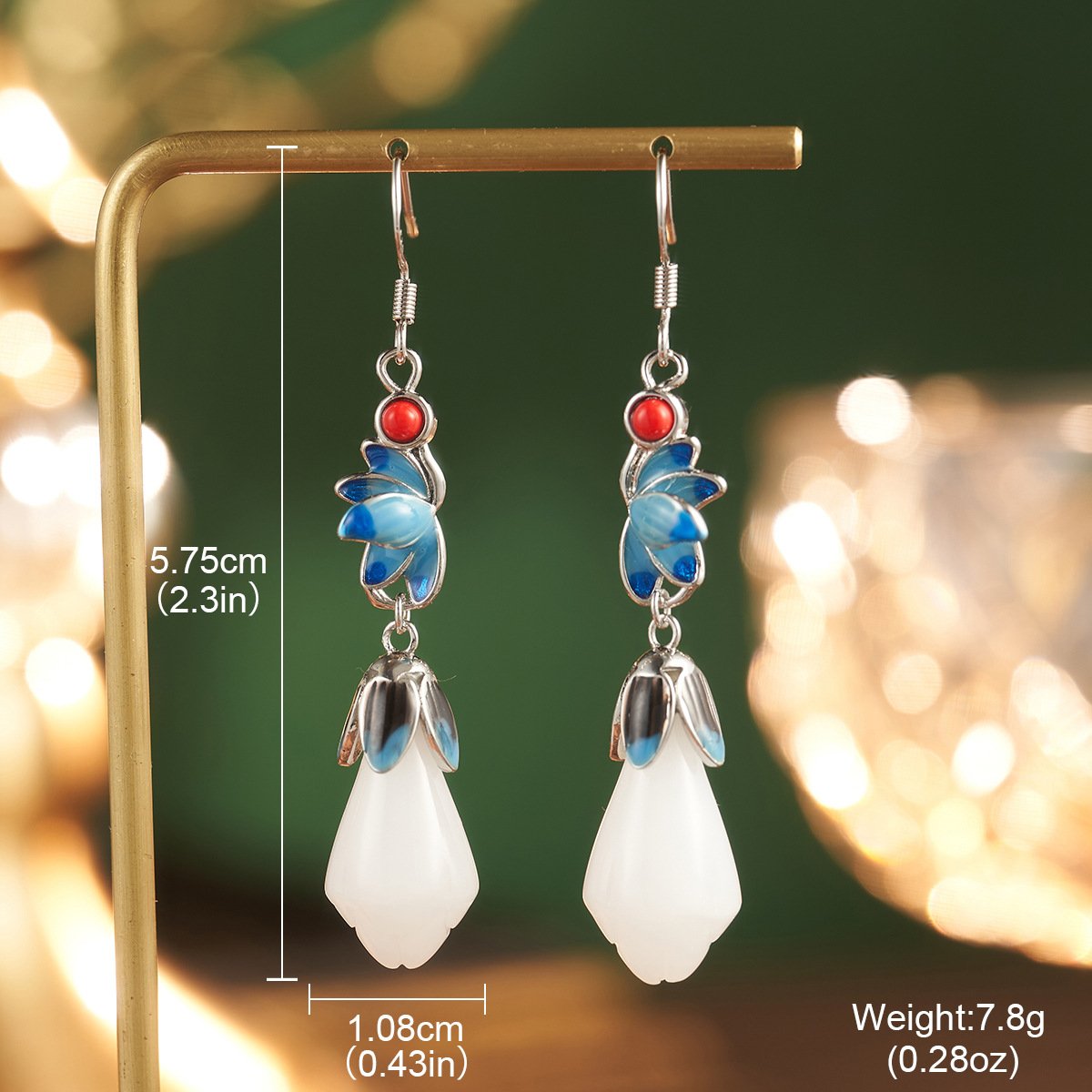 New Chinese Style Enamel Pearl Butterfly Long Earrings with 925 Sterling Silver Posts, Timeless Elegance - Image 16